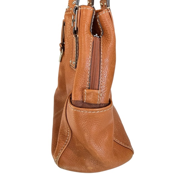 Vintage Fossil Brown Leather Shoulder Bag Tote Purse Classic Everyday Handbag - Picture 3 of 16